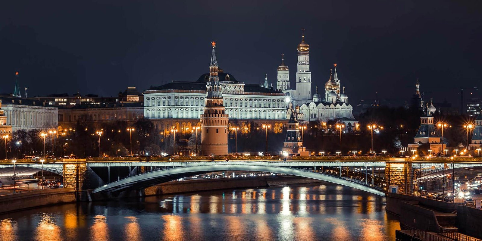 Russia river at night